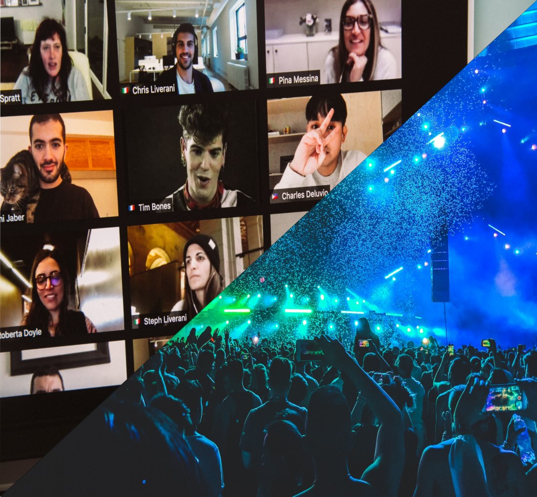 digitalen Events gegenüber Live Veranstaltungen